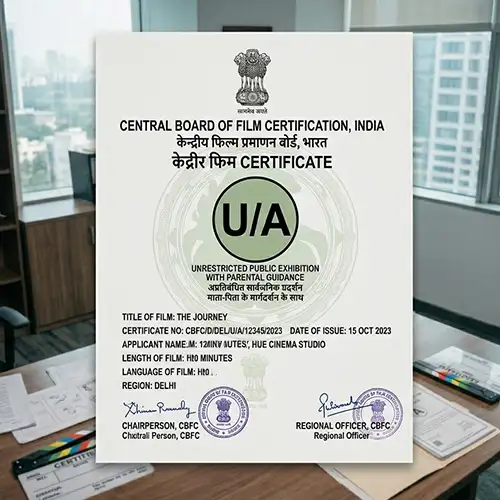 Hue Cinema Studio LLP support for obtaining censor certificate for advertisement films and theatrical ad approvals in India.